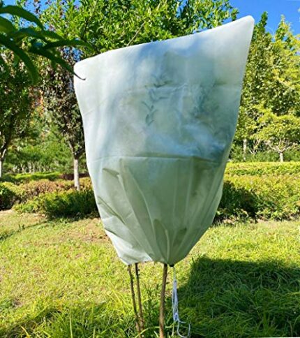Garden Fleece Plant Frost Protection: 70GSM 80cm×100cm Horticultural Fleece with Zip Winter Plant Cover for Olive Tree Potted Palms Shrub Easy to