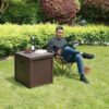 EHHLY Pool Storage Deck Box Outdoor Waterproof, Small Toy Storage Box for Patio 52 Gallon, Portable Porch Storage Box Durable Extra Seat for Pati
