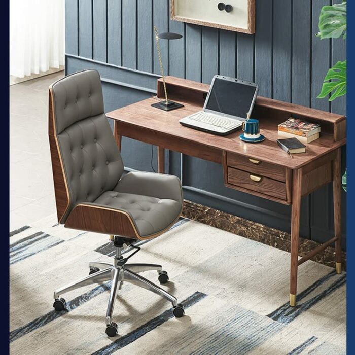 WALNUT Executive Massage Ergonomic Swivel High Back Thick Cushion PU Leather Office Chair