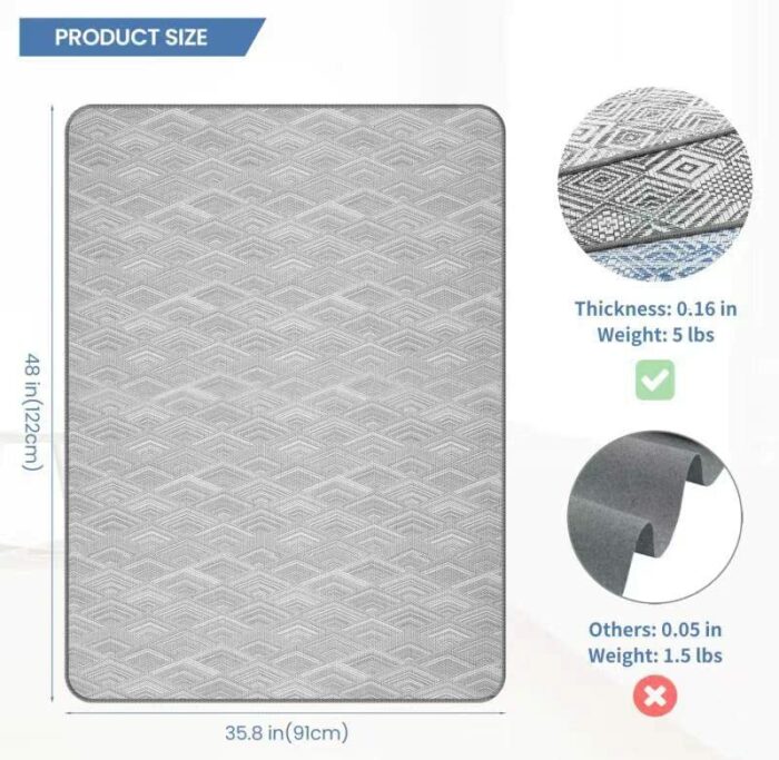 RccugmatS Chair Mat for Hardwood & Tile Floor, 36" x 48" Heavy Duty Office Chair Mat for Rolling Chairs Easy Glide, Anti Slip, Non-Curve, Floor P