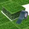 12 x 12 Inch Fake Grass Artificial Grass Mat Fairy Grass Synthetic Garden Artificial Turf Rug for Dogs with Tape for Indoor and Outdoor Use (12 P