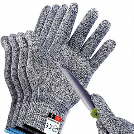 2Pair(M+L) Sunwuun Cut Resistant Gloves Work Gloves Level 5 Working Safety Glove Man Cut Proof Gloves for Kitchen Butcher Outdoor Work Protective