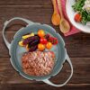 2Pcs Grey Air Fryer Silicone Liner 7.1" Round Air Fryer Liners Reusable Air Fryer Pot Food Tray Heat Resistant Kitchen Oven Pan with Handle Air F