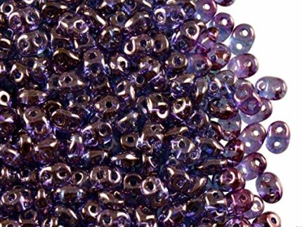 20 Grams (0,71 Ounces) am Czech Two-Hole Seed Beads SuperDuo 2.5x5mm Vega Transparent Luster