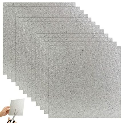 FIGFYOU 12 Pcs Microwave Oven Mica Plate, Universal Mica Wave Guide Cover Waveguide Cover Mica Plates Sheet Super Thick Heat Insulation Accessori