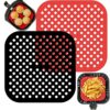 2Pcs Air Fryer Liners, Silicone Air Fryer Liners Square, Air Fryer Liners Silicone, Air Fryer Silicone, 8.5inch Reusable Air Fryer Liners, Non-St