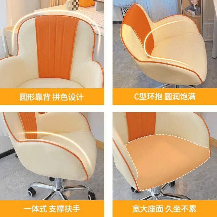 XDCHLK Rotating Adjustable Office Chair Girls Bedroom Computer Chair Study Room Student Dormitory Back