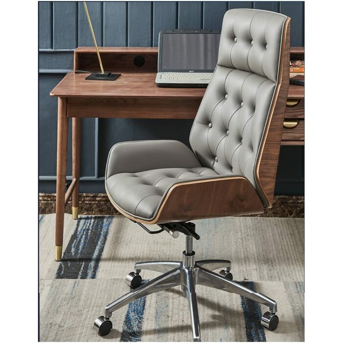 WALNUT Executive Massage Ergonomic Swivel High Back Thick Cushion PU Leather Office Chair