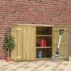 LUKEO Garden Shed Outdoor House with 3 Shelves for Tools and Lawn Mower Storage Space Impregnated Pinewood,135x60x123cm