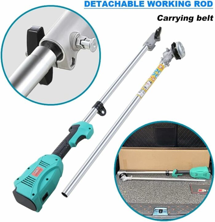 String Trimmer Battery Grass Cutter Electric Lawn Mower, Grass Trimmer Garden Grass Trimmer Cordless with Wheels with Armrest