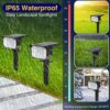 4 Pack Solar Spot Lights Outdoor Garden, 20 LED Color Changing RGB Solar Landscape Spotlights, 7 Modes Waterproof Solar Lights Outdoor Dusk-to-Da