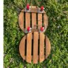 2 Pack Plant Caddy Wooden 30 CM Plant Stand with Wheels Heavy Duty 150KG Capacity, Rolling Plant Stand Round Potted Dolly Rollers Cart with Metal