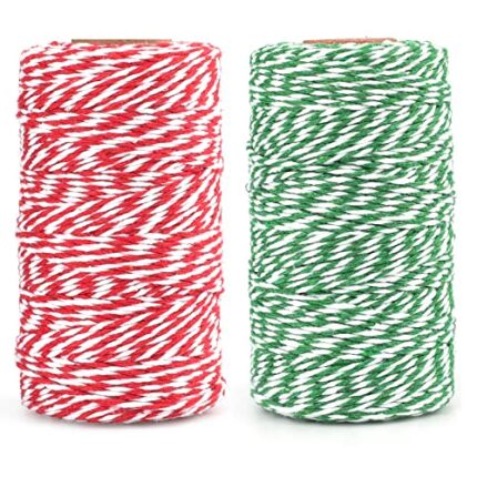 G2PLUS 200 m Natural Cotton Rope, Handmade Cotton Rope, Braided Rope, Cotton Twine, Ideal for Baking, Gardening, Crafts, Gift Packaging