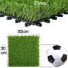 ybaymy Fake Grass, 18Pack Artificial Grass Tiles, 30x30 cm Synthetic Fake Grass Tiles Mat, 25mm Thickness Self-draining Mats Indoor Outdoor for P
