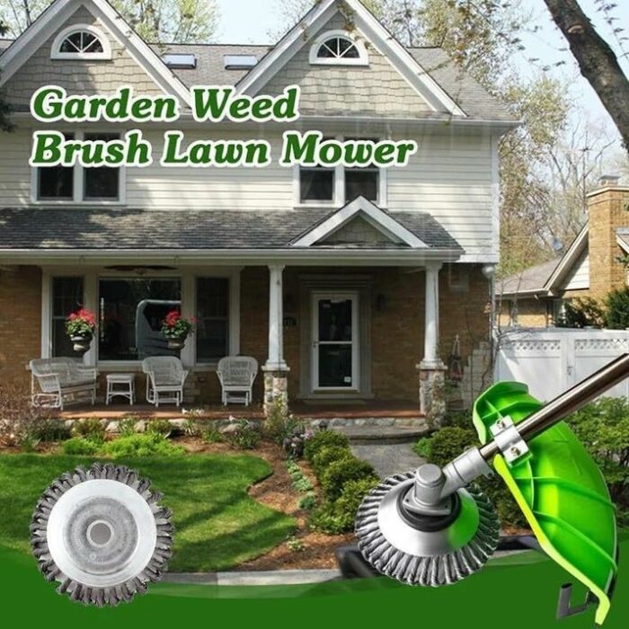 8" Grass Trimmer Cutter Head, Solid Steel Trimmer Wire Brush Head Garden Lawn Mower Wheel Weed Razors for Brush Cutter Attachment Replacement