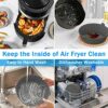 2 Pack Silicone Air Fryer Liner + 2PCS Heat Protective Gloves, 8-inch Air Fryer Liners Reusable Air Fryer Silicone Pot Basket for Ninja Dual Towe