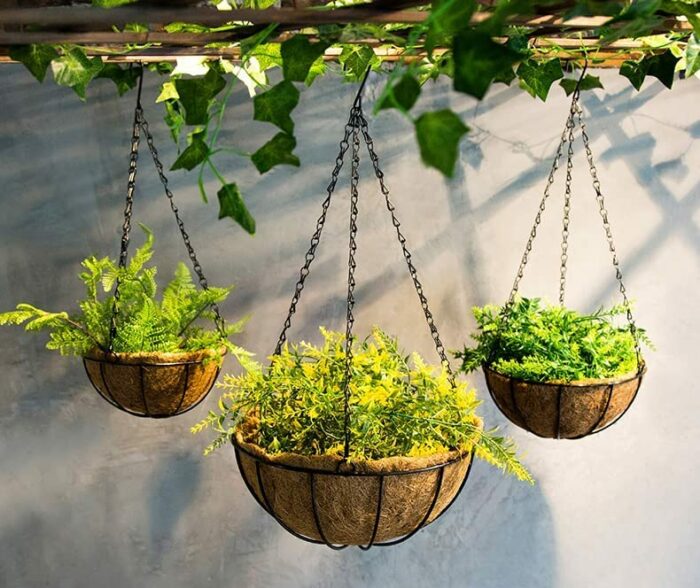 Tebery 8 Packs 12" Round Hanging Basket Coco Liners Replacement, Wall Hanging Planter Coconut Fiber Liner for Planter Flower Pot, 30CM