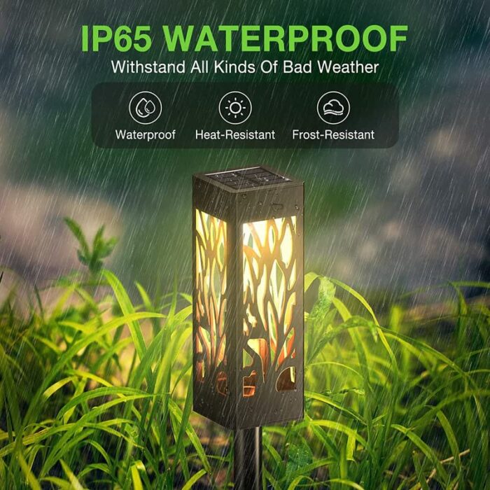 WdtPro Solar Lights Outdoor Garden, 6 Pack Garden Lights Solar Powered Waterproof with Warm White LED Lights, Solar Garden Ornaments Outdoor for