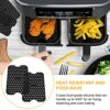 Vicloon Silicone Air Fryer Liners, 2PCS 7.87x 5.31" Square Reusable Silicone Air Fryer Mat, Non-Stick Air Fryer Mats, Easy Clean Air Fryer Access