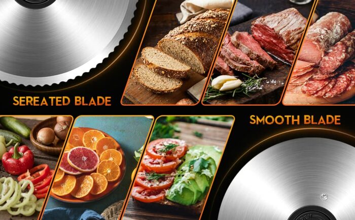 MIDONE Meat Slicer Blade 7.5'' Stainless Steel , Food Slicer Serrated Blade only for MIDONE Meat Slicer