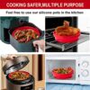 2Pcs Air Fryer Silicone Liner, 7.5 Inch Collapsible Air Fryer Silicone Pot, Reusable Food Grade Silicone Air Fryer Liners Accessories for Oven, M