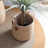 Woven Plant Pot Large, Straw Flower Pot Natural Plant Pot Large Woven Plant Pots Indoor with Liner Large Rope Planter Large Woven Storage Basket