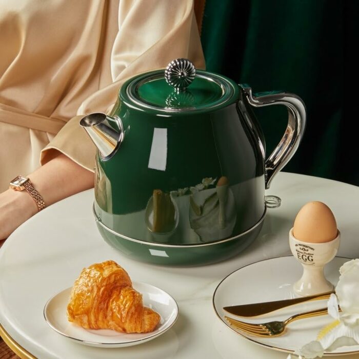 RILOOP Retro Kettle Household High-Value Electric Kettle to Boil Water Automatic Power-Off Tea Kettle Electric Appliances, for Kitchen/K Green
