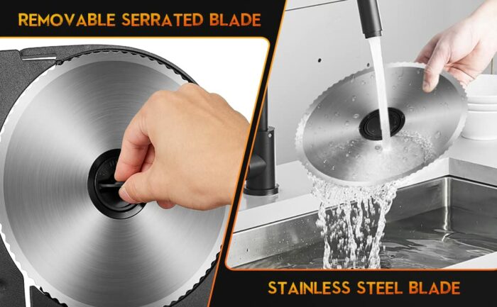 MIDONE Meat Slicer Blade 7.5'' Stainless Steel , Food Slicer Serrated Blade only for MIDONE Meat Slicer