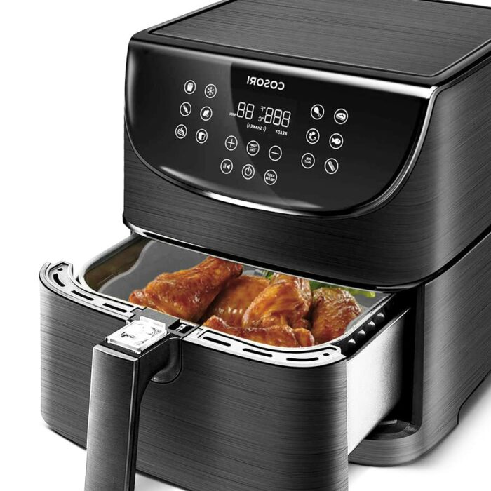 AUMUA Air Fryer Liner, Silicone Air Fryer Pot Accessories Reusable for 5.5L to 7L Air Fryer Square, Food Safe Air Fryers Oven Silicone Basket for