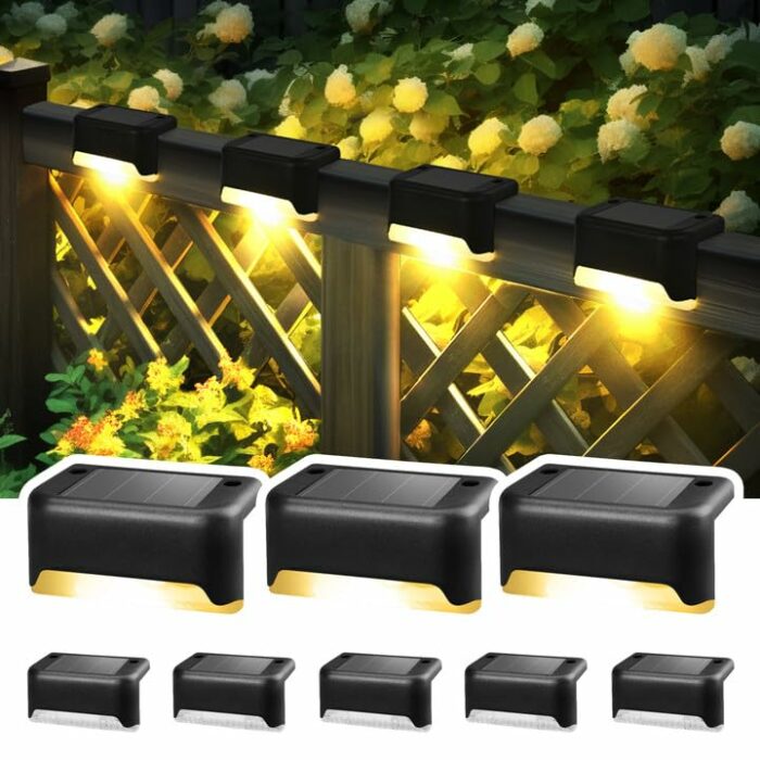 Solpex Solar Deck Lights 12 Pack Waterproof for Outdoor Stairs, Step, Fence, Yard, Patio, and Pathway(Warm White)