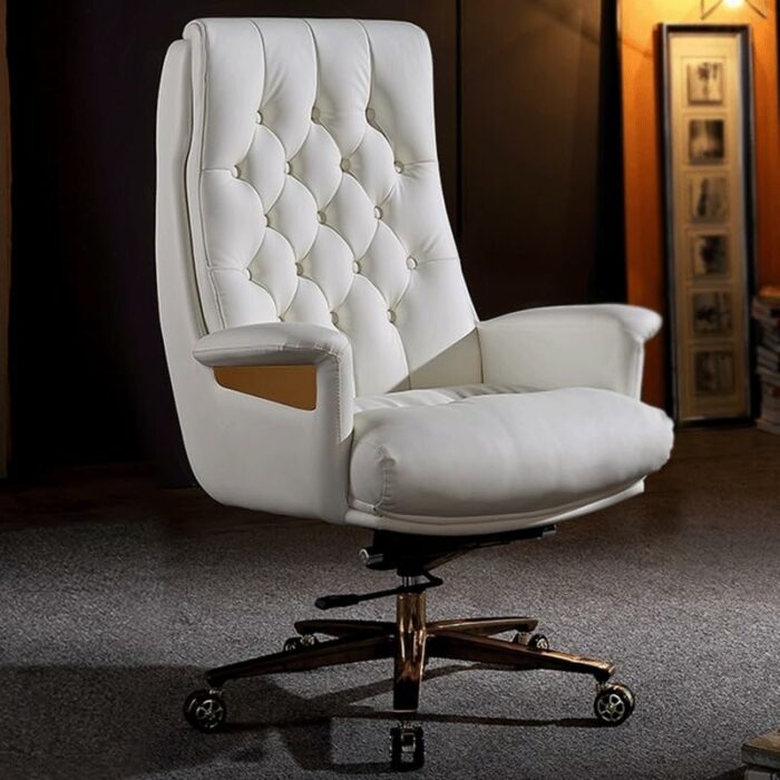 DINGZZ Commercial Furniture Leather Office Chair Roller Computer Chair Base (Color : Argento, Size : Light Grey)