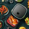 2Pcs Air Fryer Liners, Silicone Air Fryer Liners Square, Air Fryer Liners Silicone, Air Fryer Silicone, 8.5inch Reusable Air Fryer Liners, Non-St