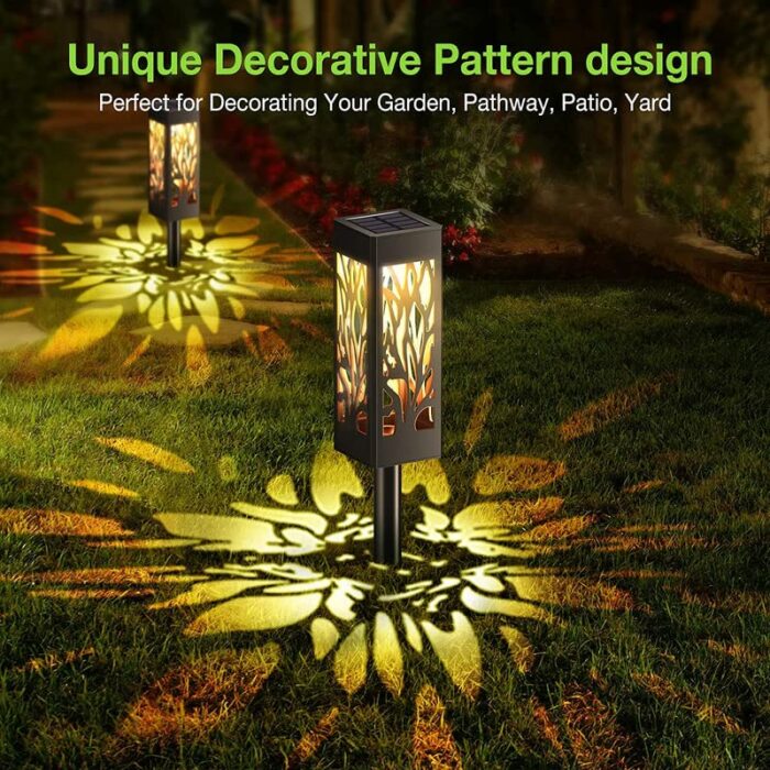 WdtPro Solar Lights Outdoor Garden, 6 Pack Garden Lights Solar Powered Waterproof with Warm White LED Lights, Solar Garden Ornaments Outdoor for