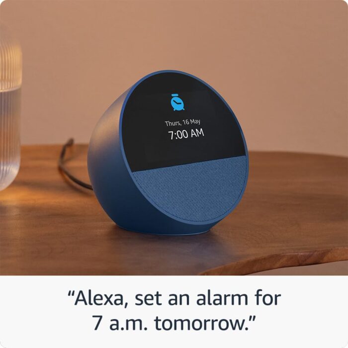 Echo Spot Smart alarm clock with vibrant sound + Alexa, Black