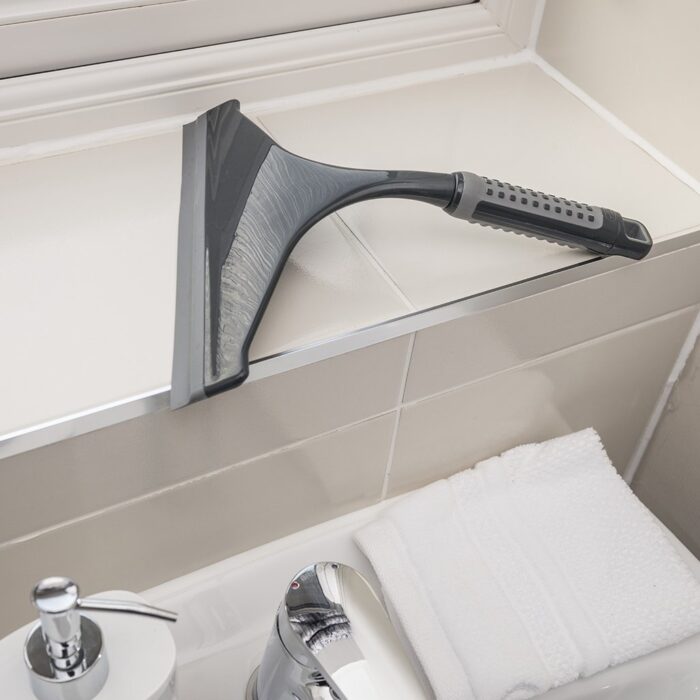 Addis ComfiGrip Shower And Window Squeegee In Metallic and Graphite, 4 x 24 x 27 cm