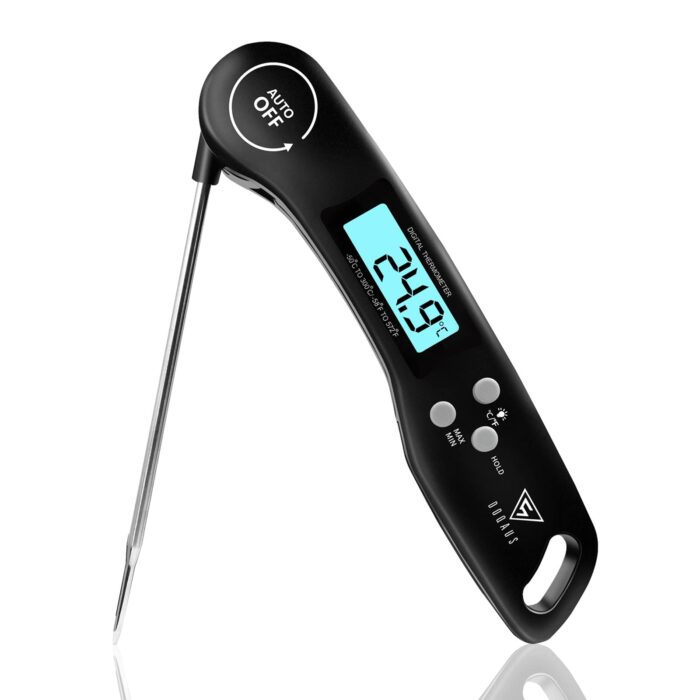 Doqaus Digital Meat Thermometer, Instant Read Food Thermometer with Backlight LCD Screen