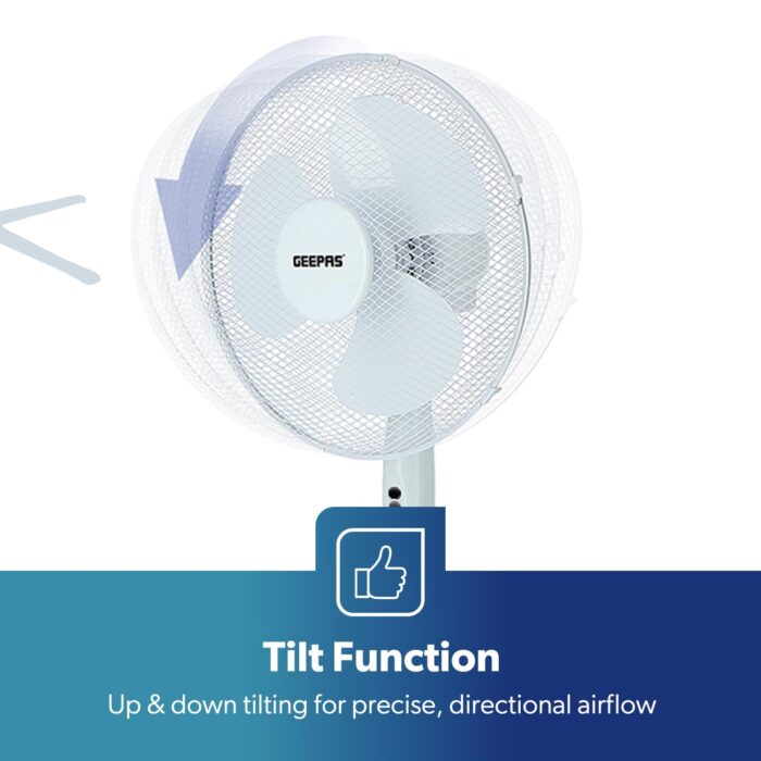 16 Ocillating Pedestal Air Cooling Electric Fan, 3-Speed, Extendable Adjustable Stand, White