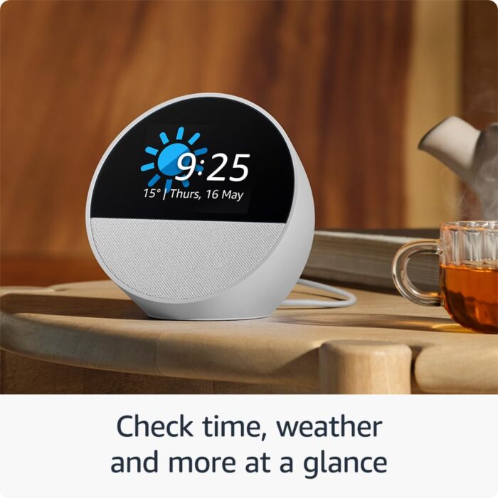 Echo Spot Smart alarm clock with vibrant sound + Alexa, Black
