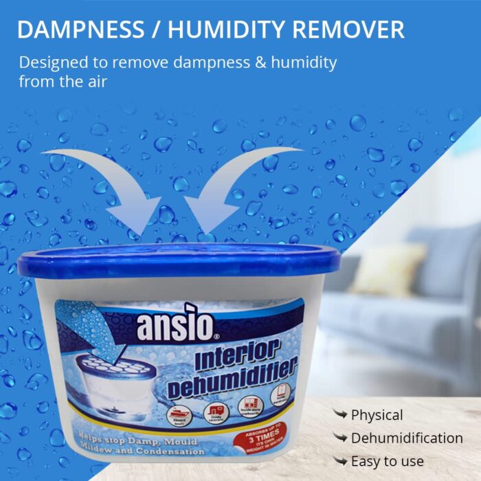 ANSIO Dehumidifier 500ml Pack of 10 Condensation Remover Moisture Absorber Dehumidifiers for Damp, Mould, Moisture in Home, Kitchen, Wardrobe, Bedroom