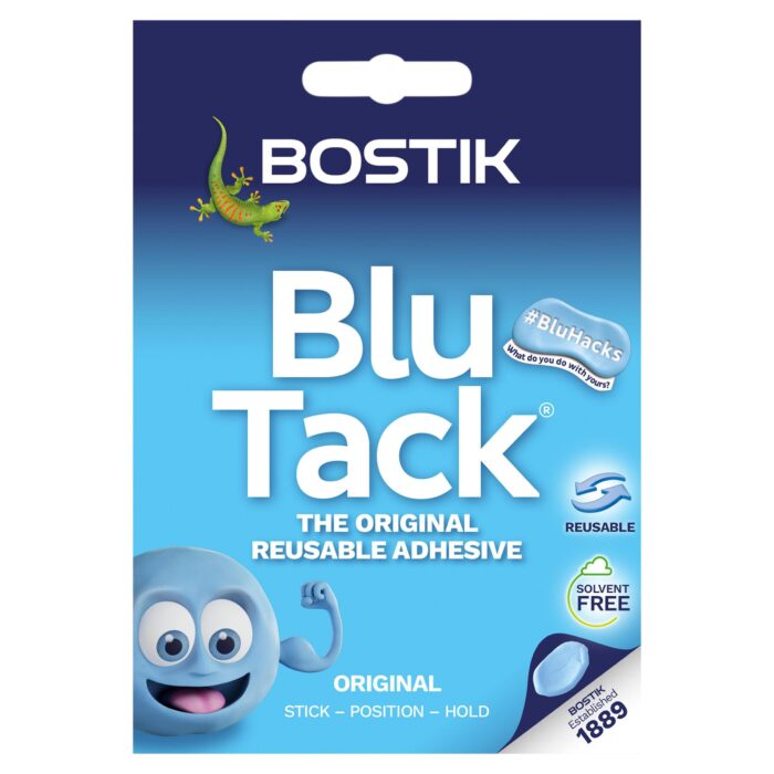 Blu Tack Multipurpose Reusable Adhesive Clean Safe Easy to Use Blue