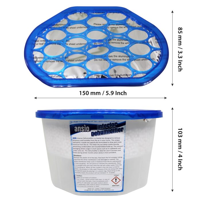 ANSIO Dehumidifier 500ml Pack of 5 Condensation Remover Moisture Absorber Dehumidifiers for Damp