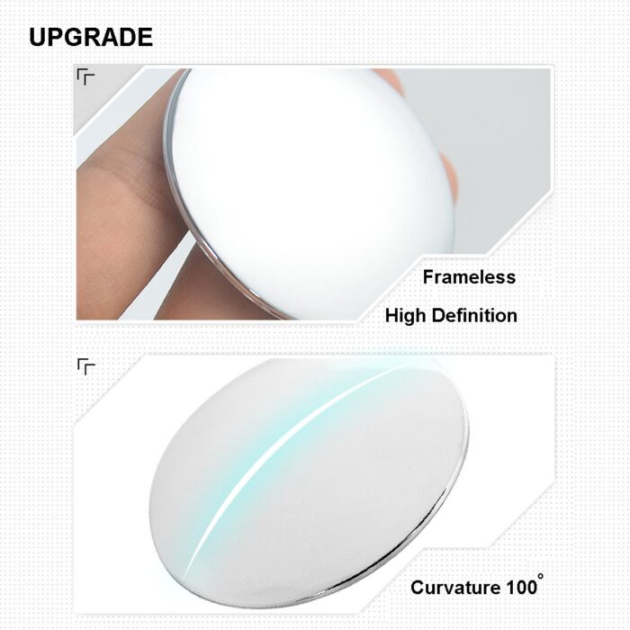 Blind Spot Mirrors, Round Frameless 360° Rotate Sway Adjustable HD Glass Convex Mirror Maximize RearView