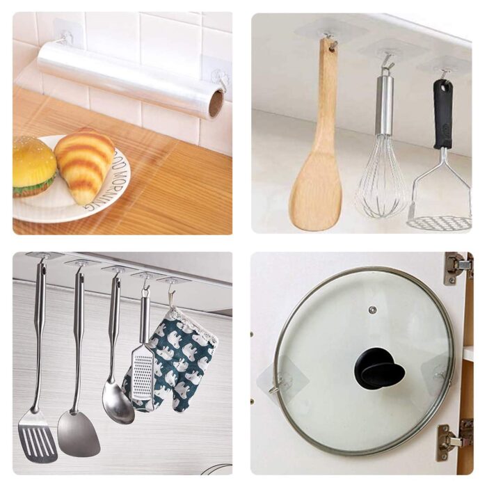 Adhesive Wall Hooks Bathroom Kitchen 24 Packs Heavy Duty 22lb(Max)