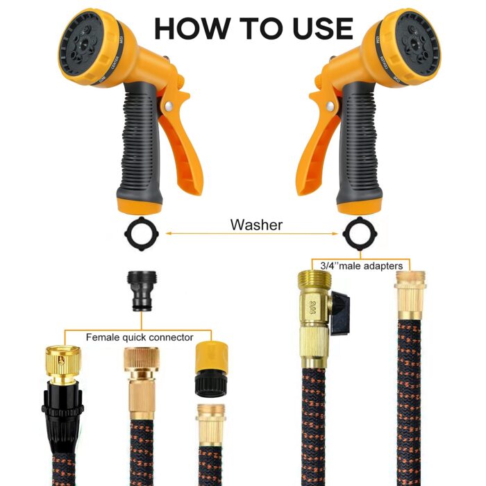 Garden Hose Pipe Spray Gun 10 Adjustable Patterns Hose Nozzle