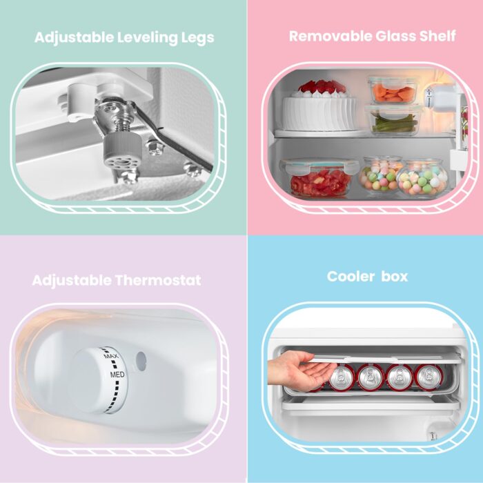 Comfee Under Counter Fridge 93L Small Fridge with Cooler Box White