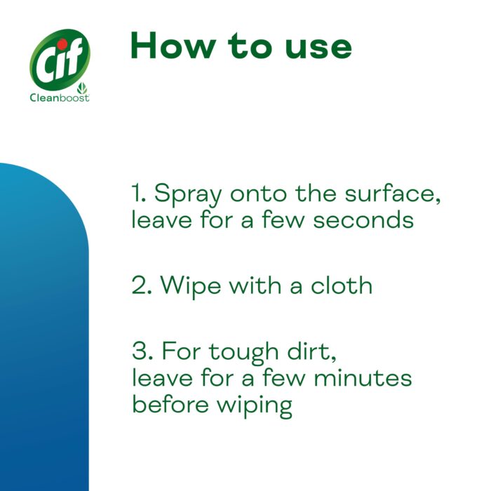 Cif Cleanboost Bathroom Spray 100% grime limescale removal for cleaning ceramic