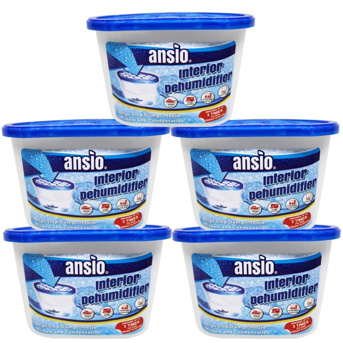 ANSIO Dehumidifier 500ml Pack of 5 Condensation Remover Moisture Absorber Dehumidifiers for Damp