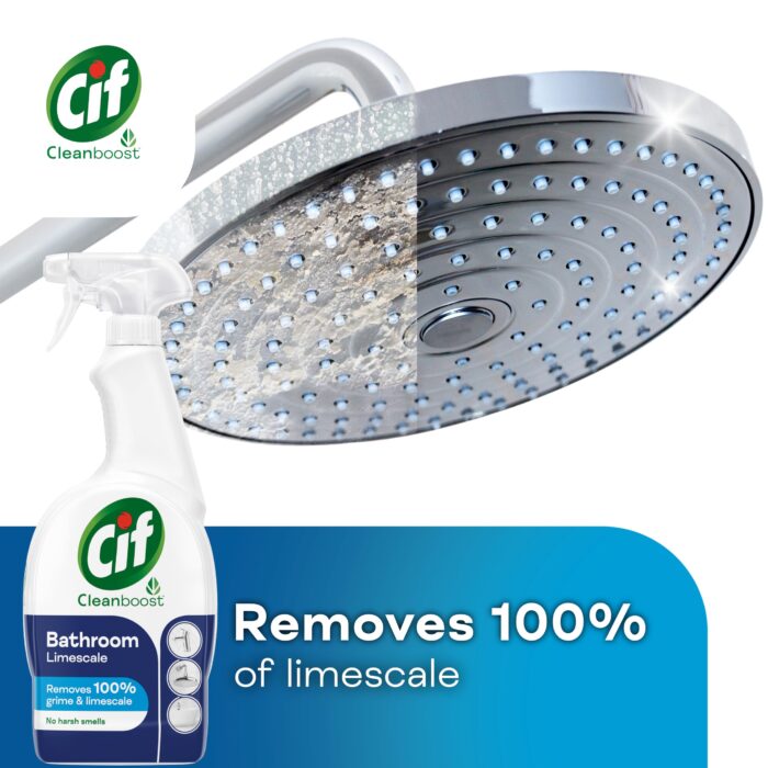 Cif Cleanboost Bathroom Spray 100% grime limescale removal for cleaning ceramic
