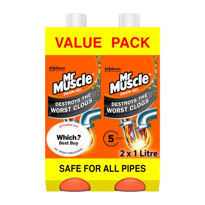 Mr Muscle Drain Unblocker, Sink Drain Cleaner, Fast Acting Heavy Duty Gel Formula