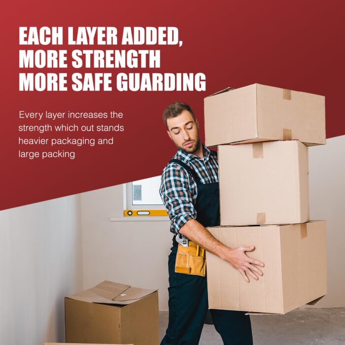 Strong Heavy Duty Roll Pack Clear Packaging Tape (48MM x 66M) (3 rolls, Clear)
